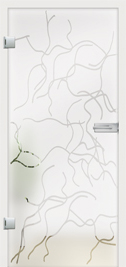 Fresco design on frosted glass
